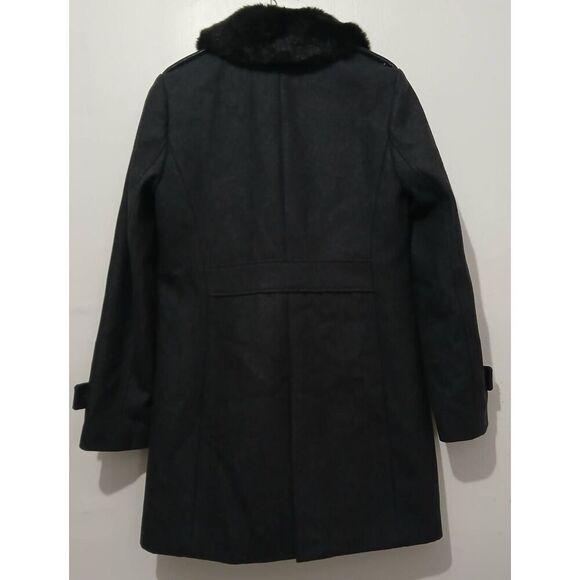 J crew womens Size 8 melton wool long coat dark gray Italian di carmignano - Picture 5 of 8